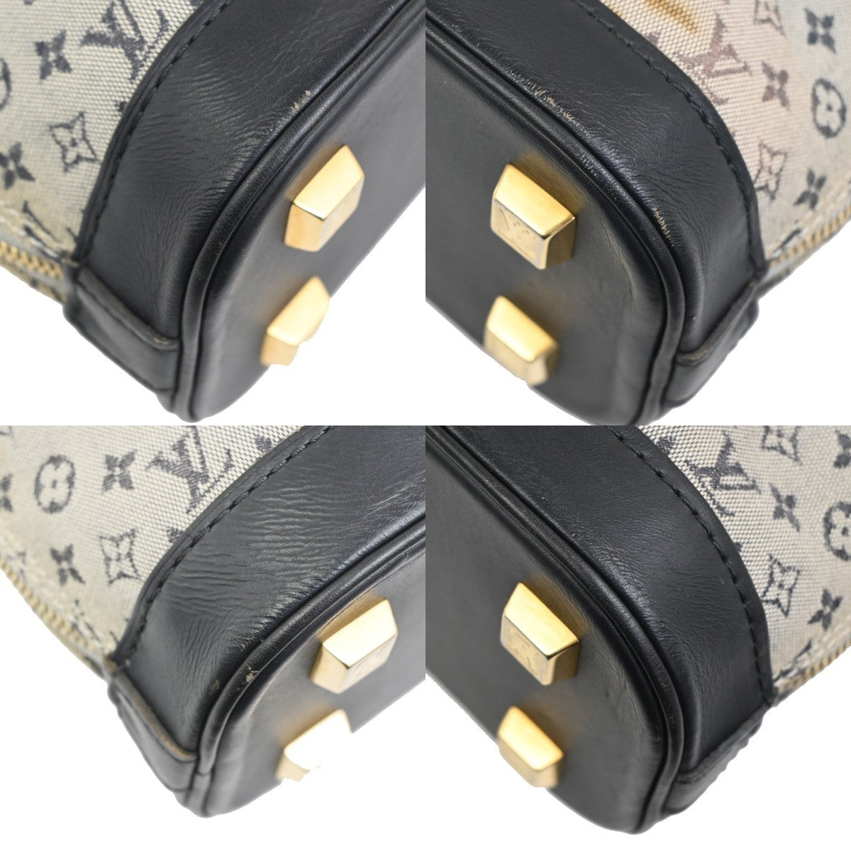 Louis Vuitton Alma Mini Lin Blue Canvas Handbag (Pre-Owned)