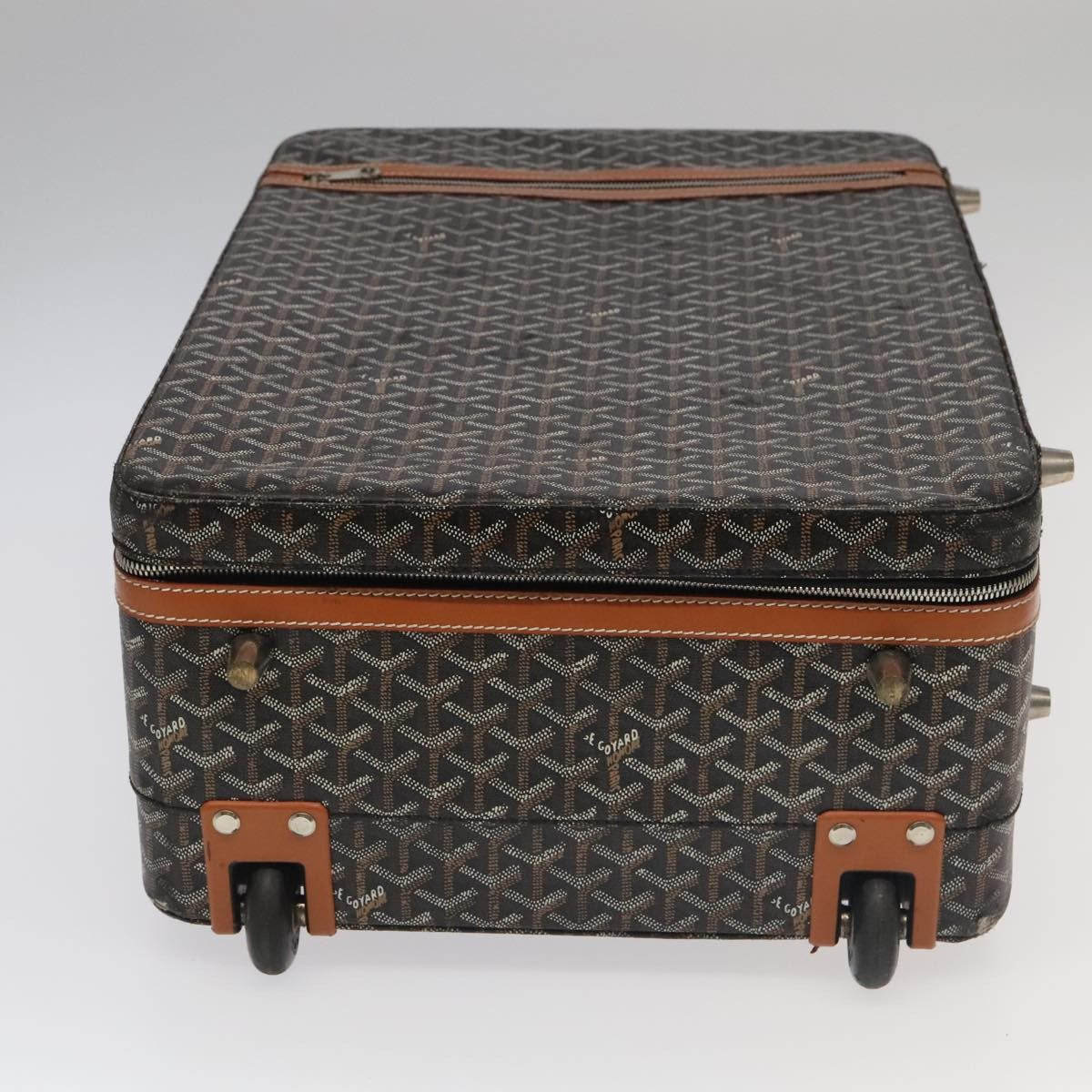 Goyard Bourget Trolley Rolling Luggage Coated Canvas Brown Pvc Travel Bag Bag (Pre-Owned)