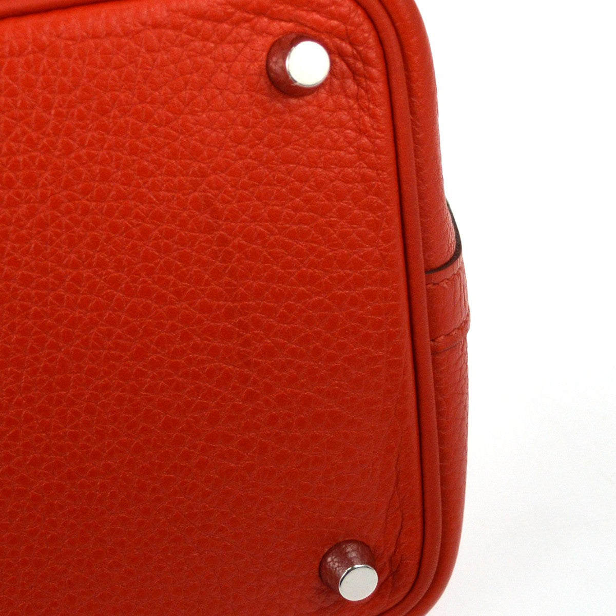 Hermes Picotin Lock Clemence Red Leather Handbag (Pre-Owned)