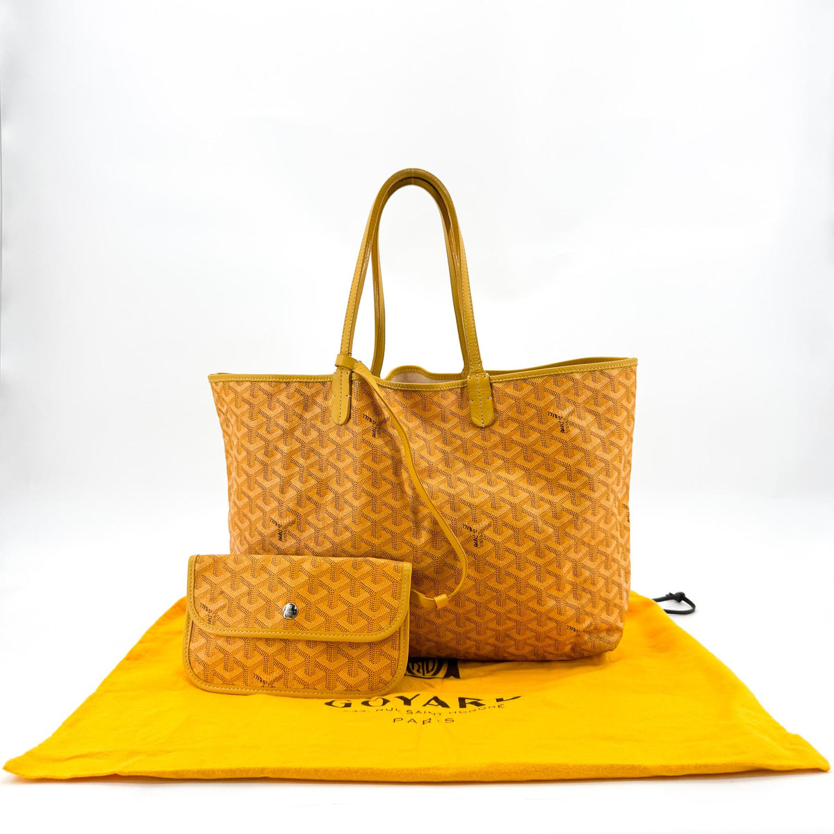Goyard Saint Louis Tote Coated Canvas Yellow Canvas Tote Bag Bag (Pre-Owned)