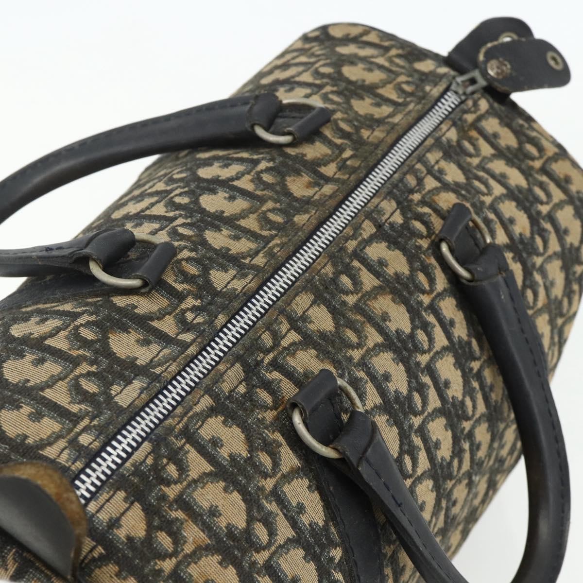 Christian Dior Vintage Trotter Boston Diorissimo Canvas Navy Canvas Handbag (Pre-Owned)
