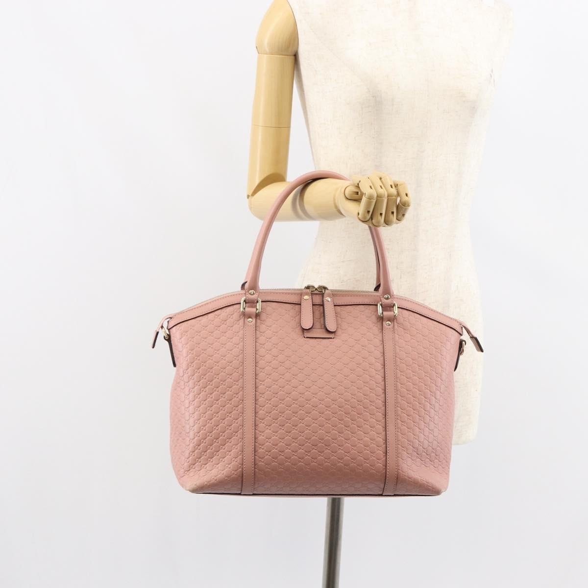 Gucci Britt Convertible Dome Satchel Microguccissima Leather Pink Leather Tote Bag Bag (Pre-Owned)