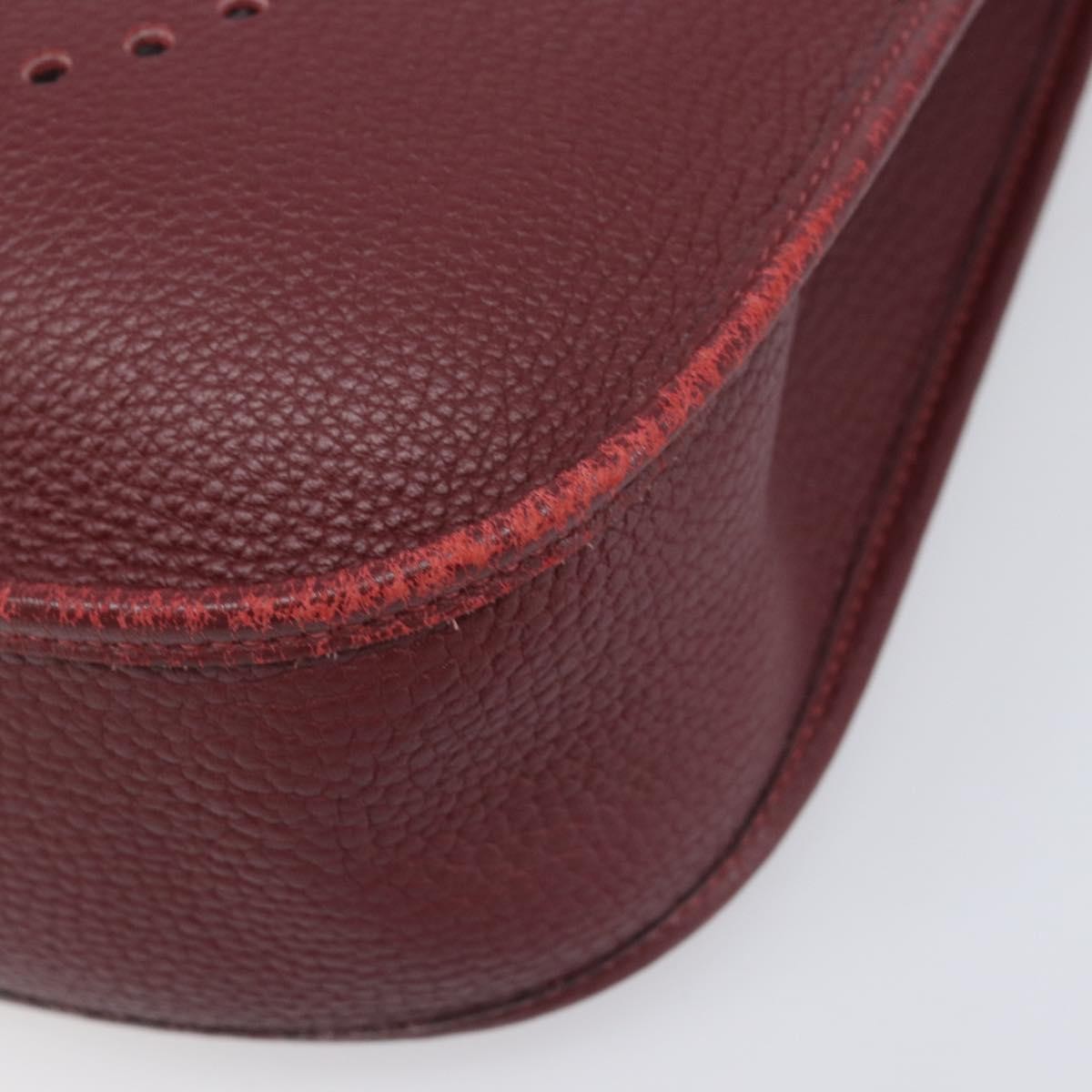 Hermes Evelyne Bag Gen I Chamonix Burgundy Leather Handbag (Pre-Owned)