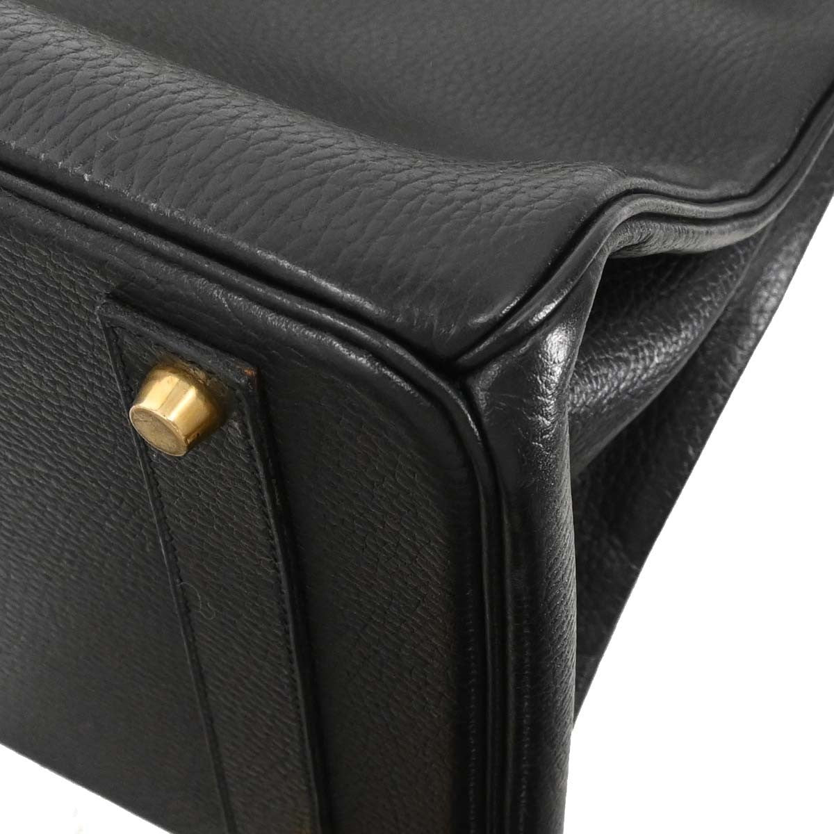Hermes Birkin Black Ardennes With Gold Hardware Black Leather Handbag (Pre-Owned)
