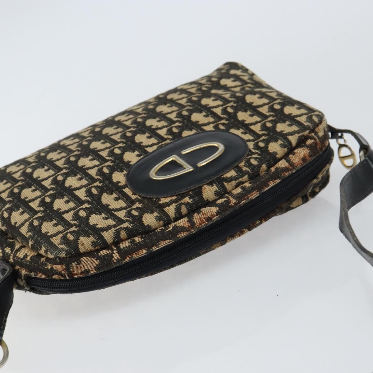 Christian Dior Vintage Cd Trotter Canvas Black Canvas Shoulder Bag Bag (Pre-Owned)