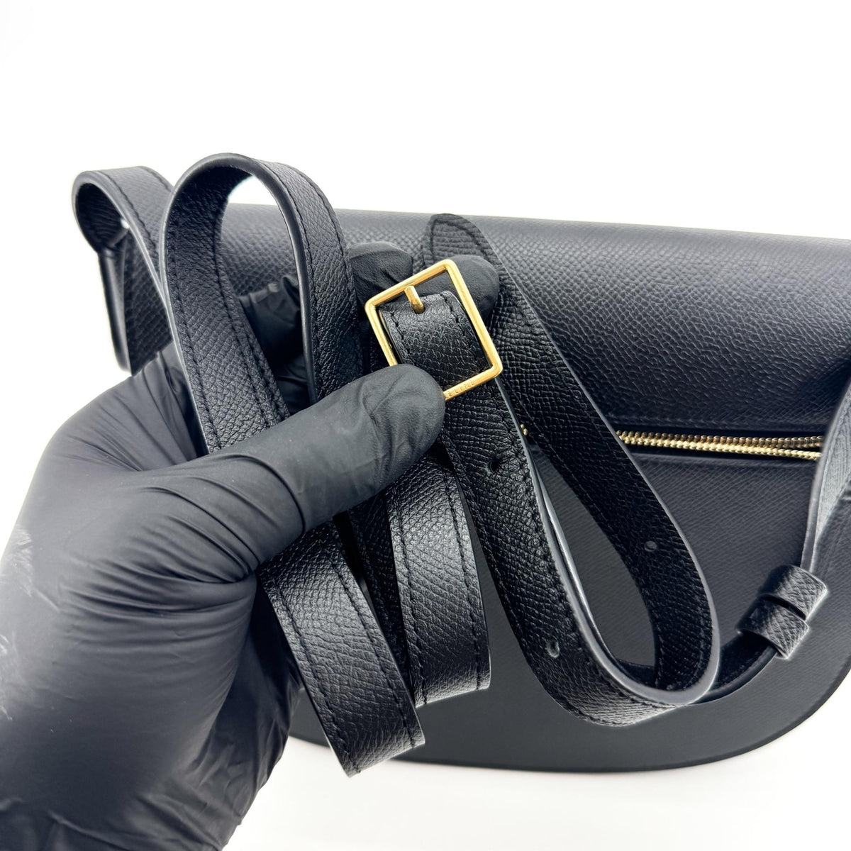 Celine Trotteur Calfskin Navy Leather Crossbody Bag Bag (Pre-Owned)