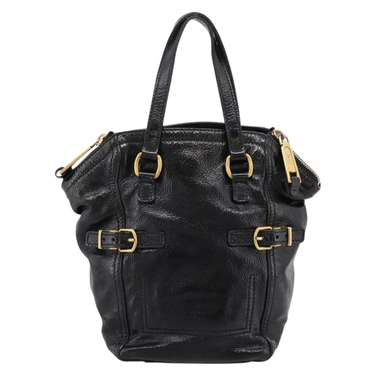 Saint Laurent Downtown Patent Black Patent_Leather Tote Bag Bag (Pre-Owned)