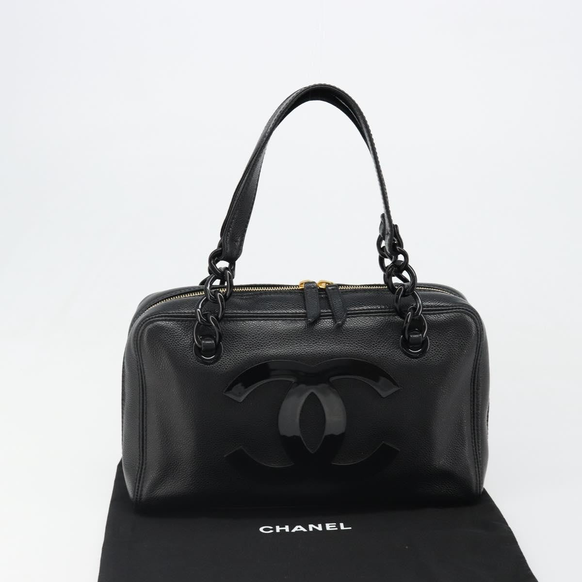 Chanel Coco Mark Leather Black Leather Shoulder Bag Bag (Pre-Owned)