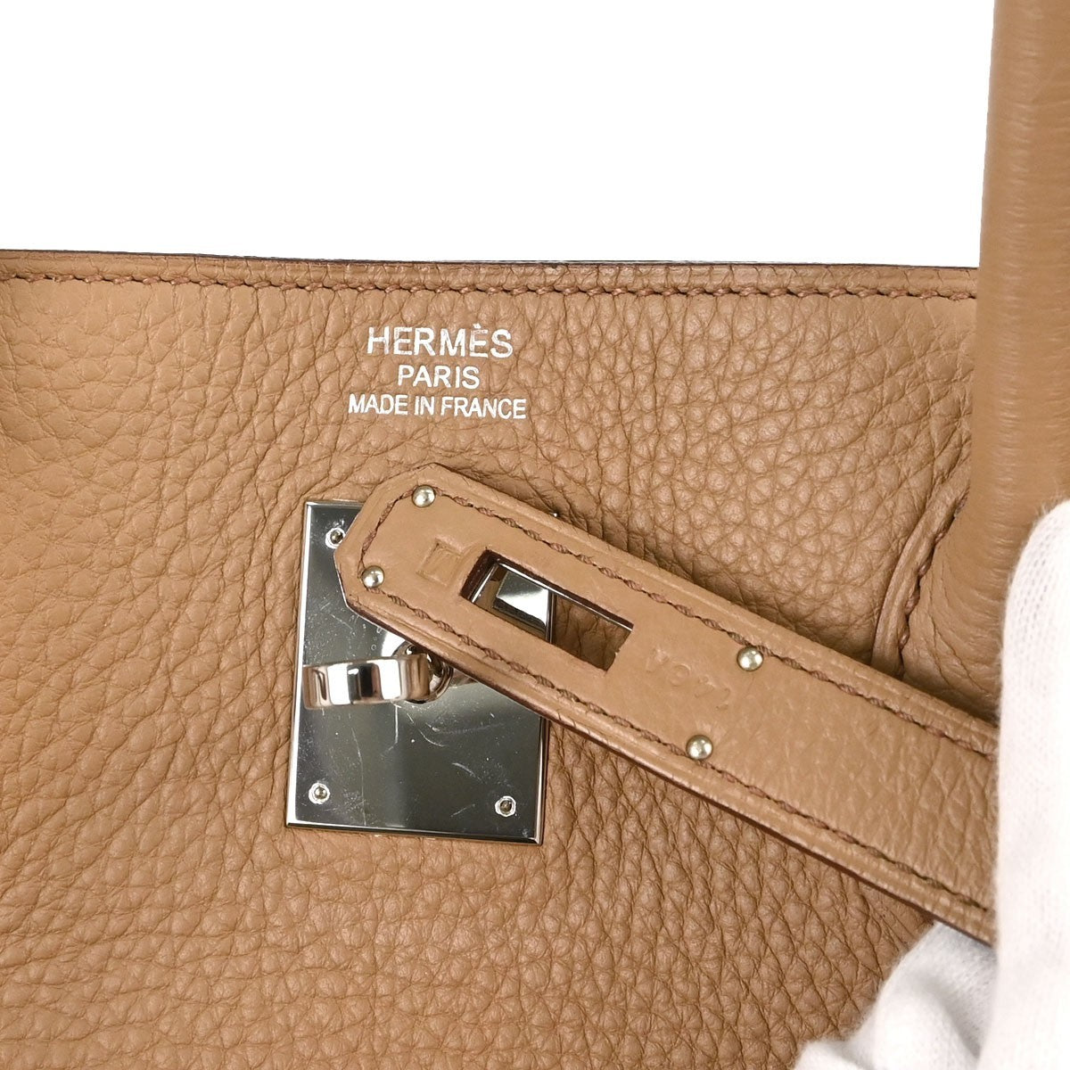 Hermes Birkin Brown Togo With Palladium Hardware Camel Leather Handbag (Pre-Owned)