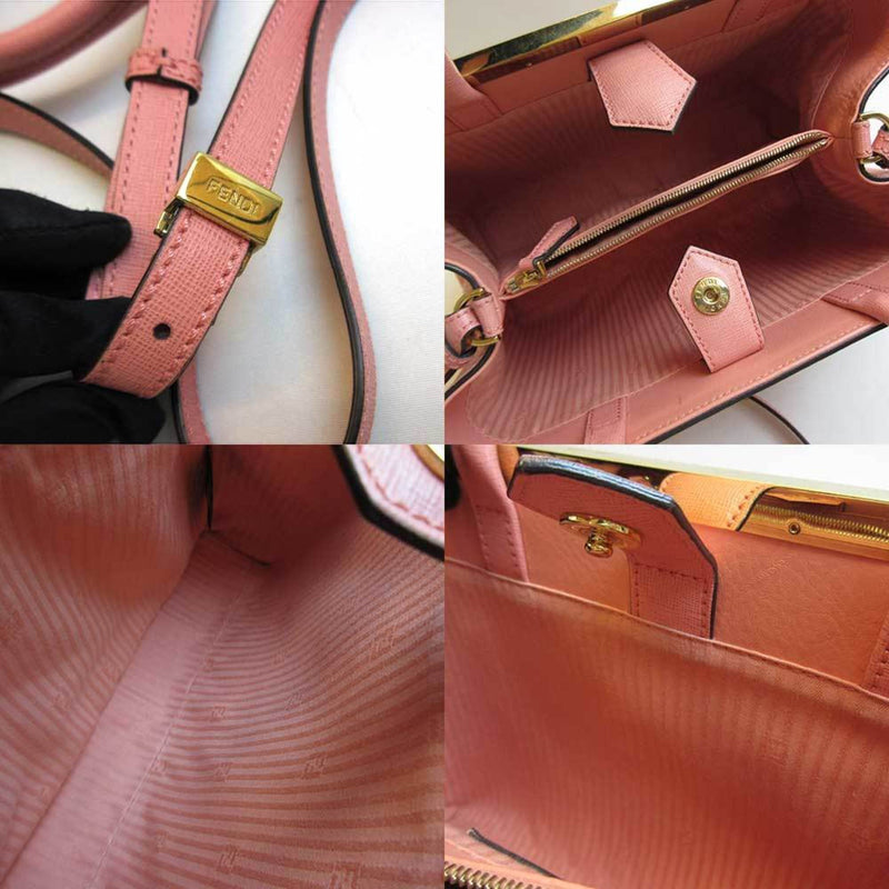 Fendi 2Jours Pink Leather Handbag (Pre-Owned)