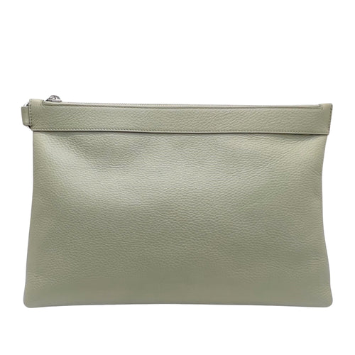 Bottega Veneta Green Leather Clutch Bag (Pre-Owned)