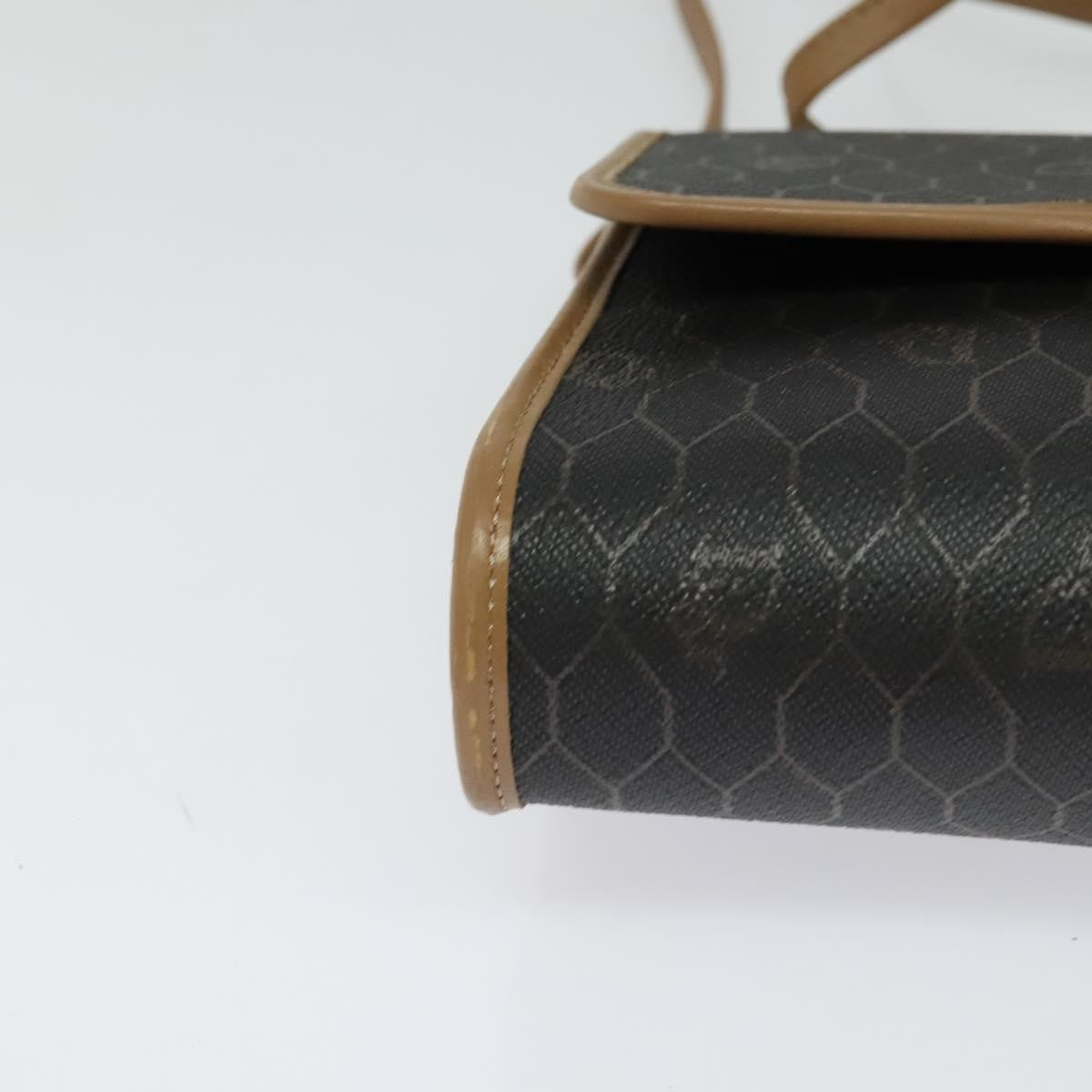 Christian Dior Vintage Honeycomb Flap Coated Canvas Black Canvas Shoulder Bag Bag (Pre-Owned)