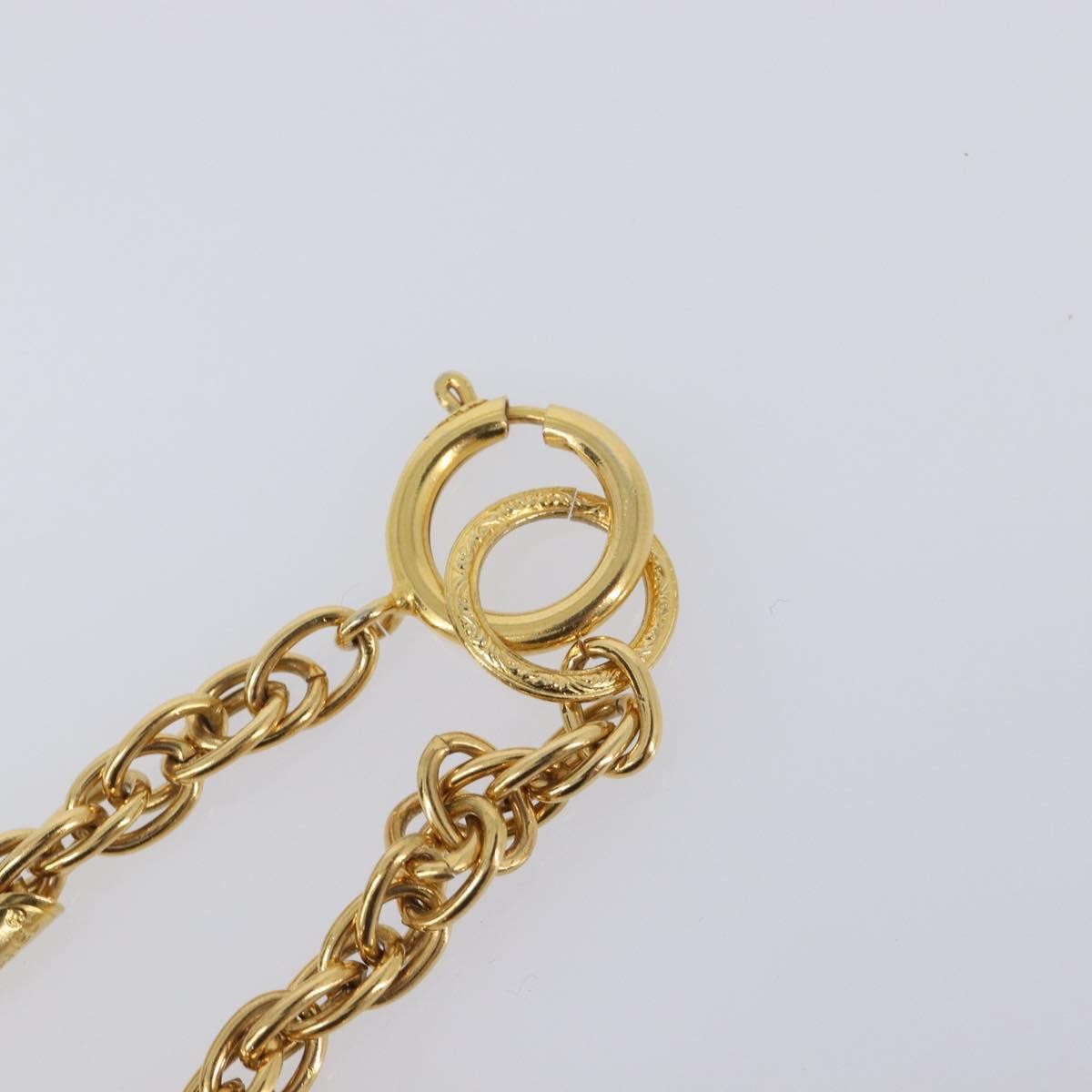 Chanel Vintage Diamond Coco Mademoiselle Long Metal Gold Metal Necklace Jewelry (Pre-Owned)