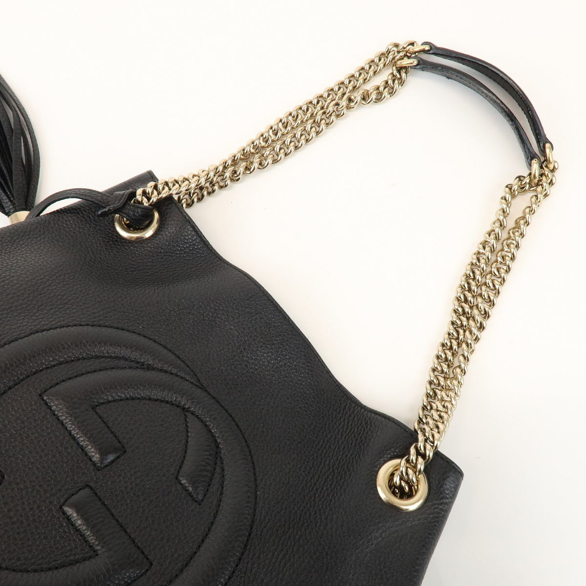 Gucci Soho Chain Strap Leather Black Leather Shoulder Bag Bag (Pre-Owned)