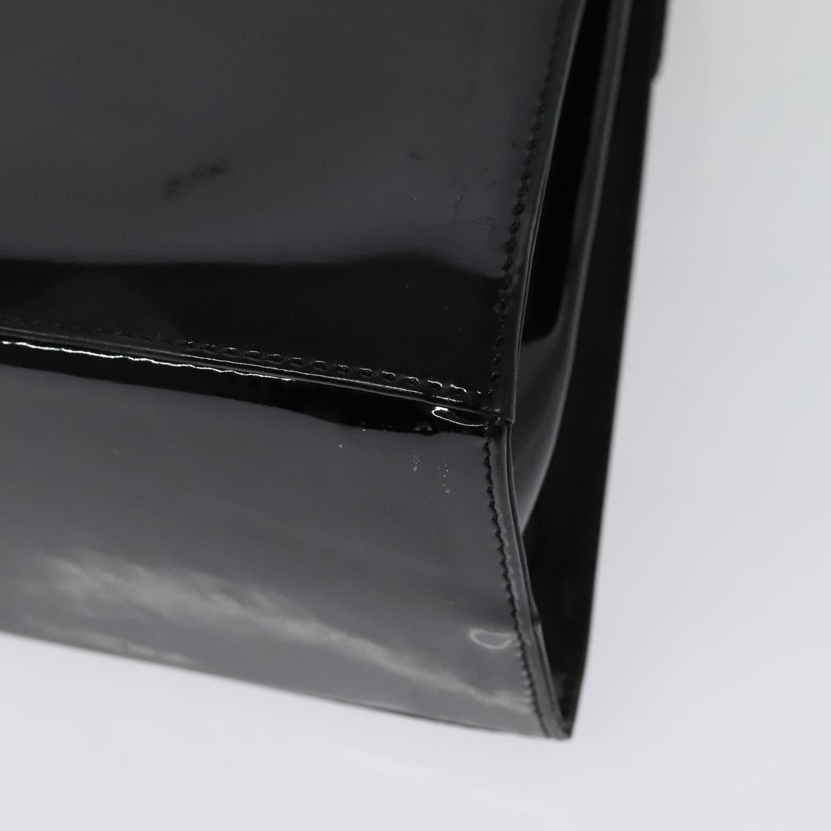 Salvatore Ferragamo Gancini Convertible Top Handle Patent Leather Black Patent_Leather Handbag (Pre-Owned)
