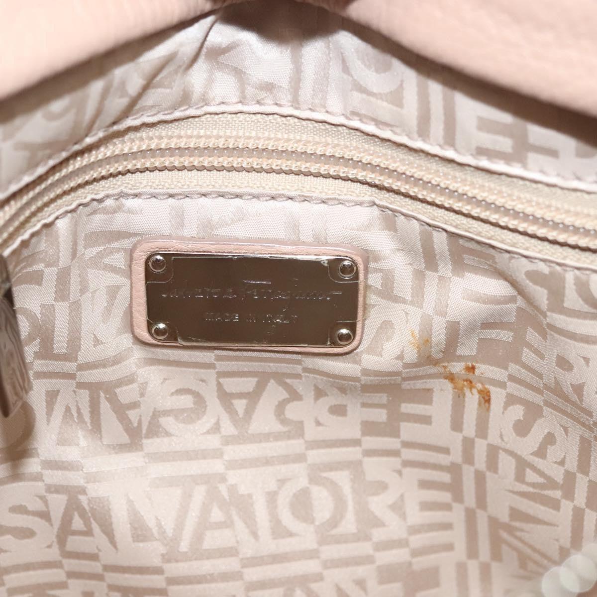 Salvatore Ferragamo Gancini Leather Pink Leather Handbag (Pre-Owned)