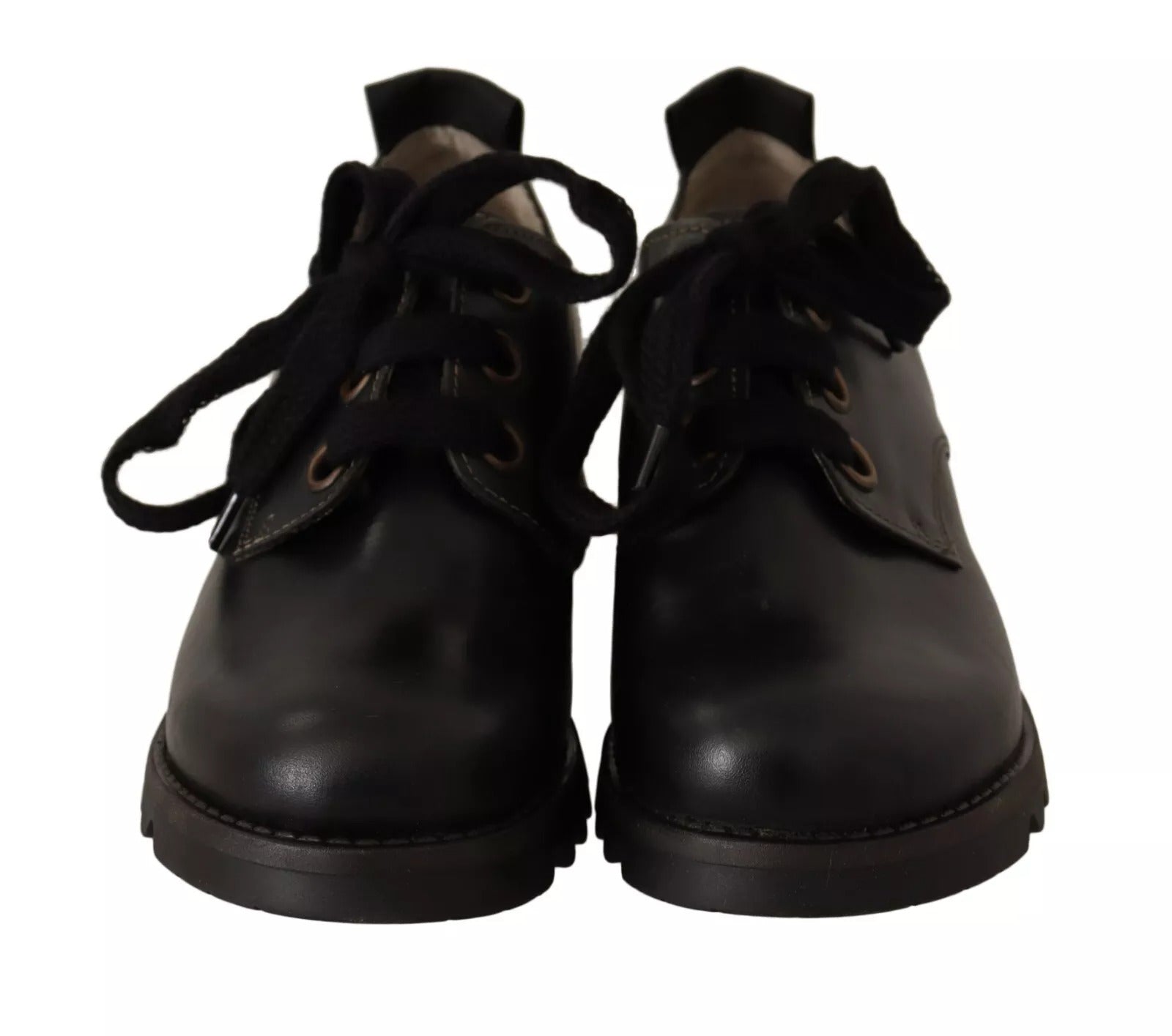 FLY LONDON Black Leather Low Top Lace Up Women Oxford Women's Shoes (Pre-Owned)