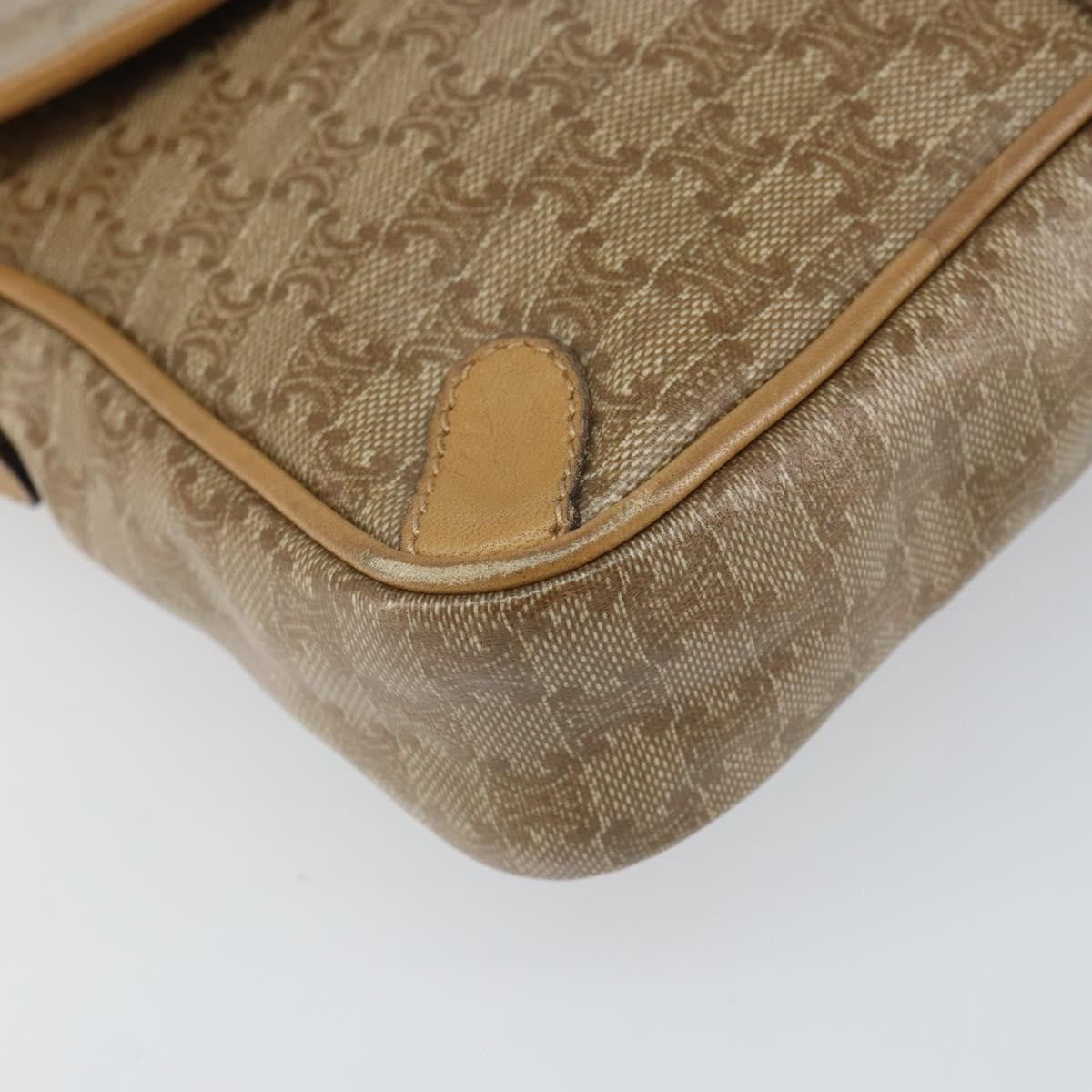 Celine Vintage Macadam Canvas And Leather Beige Canvas Shoulder Bag Bag (Pre-Owned)