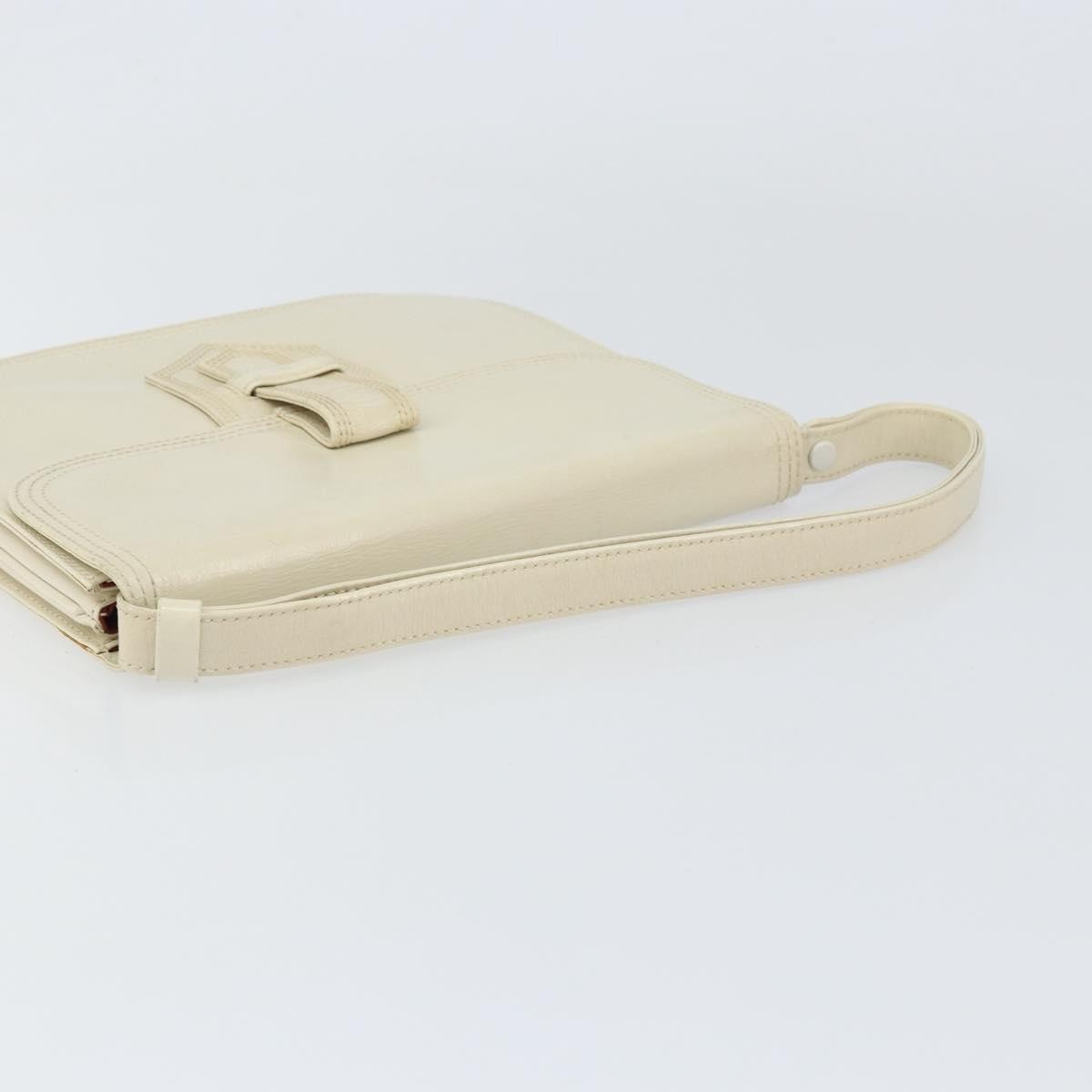 Saint Laurent Vintage Leather White Leather Shoulder Bag Bag (Pre-Owned)