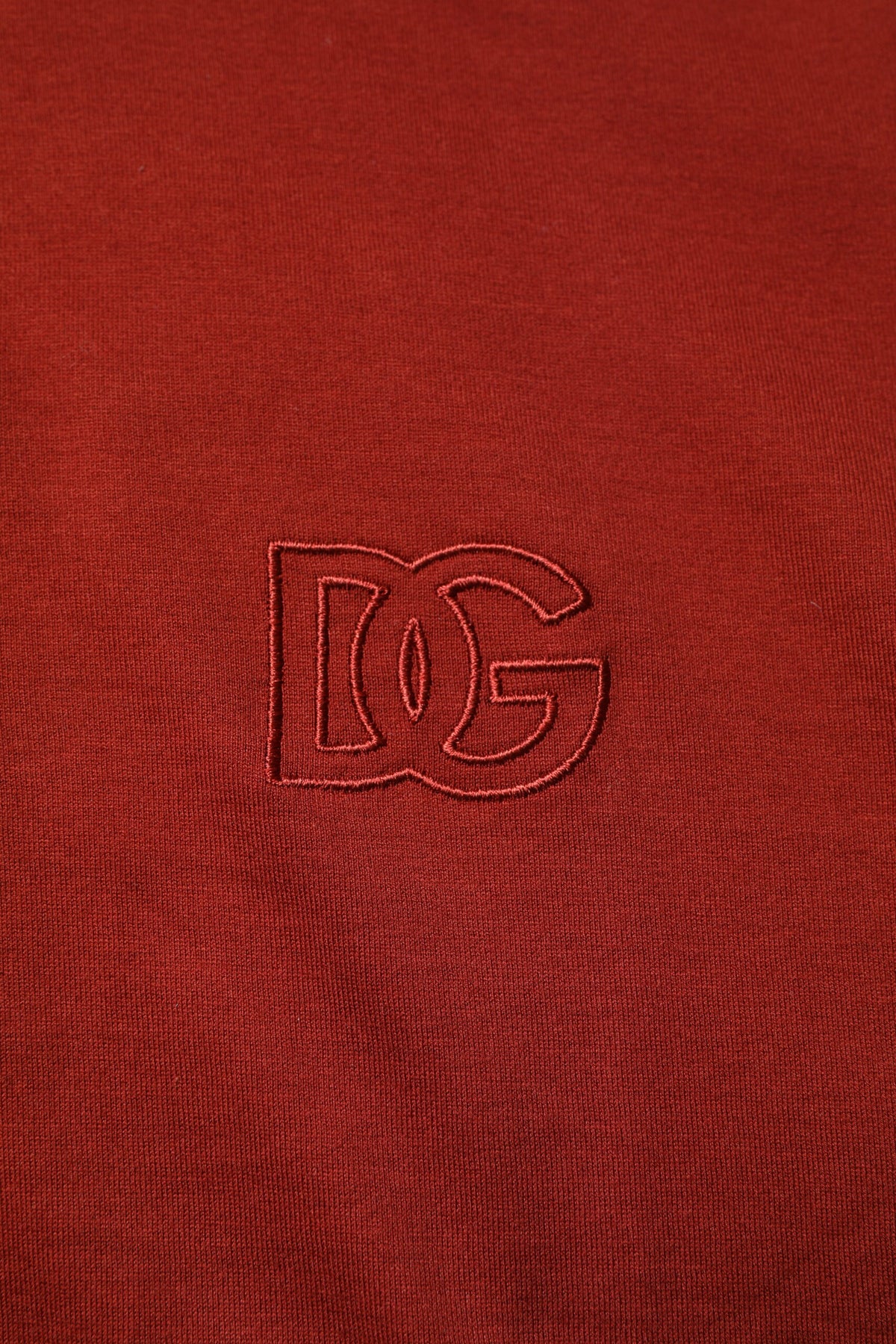 Dolce & Gabbana Red Cotton DG Logo Collared Men Polo Men's T-shirt
