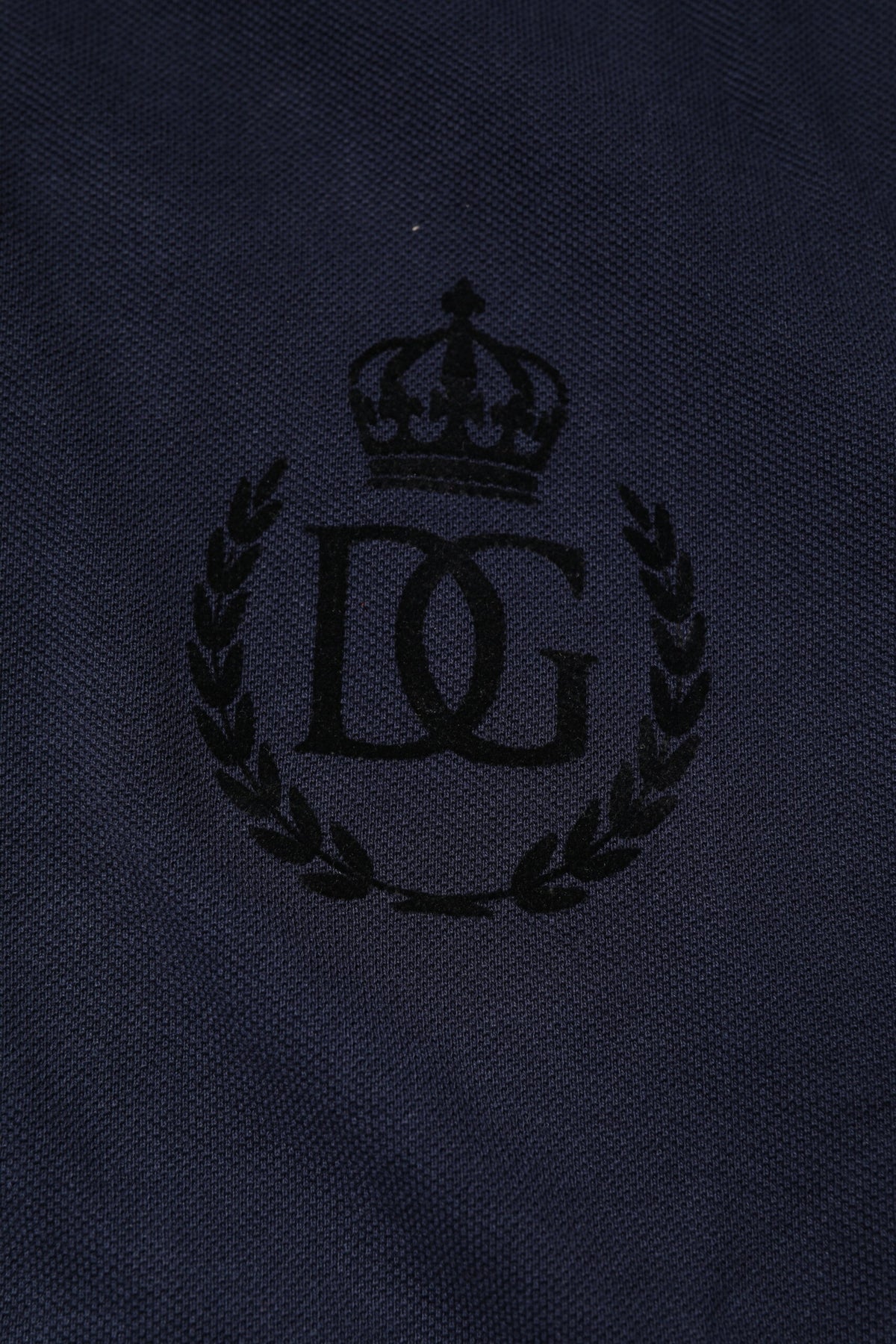 Dolce & Gabbana Dark Blue Cotton Crown Collared Polo Men's T-shirt