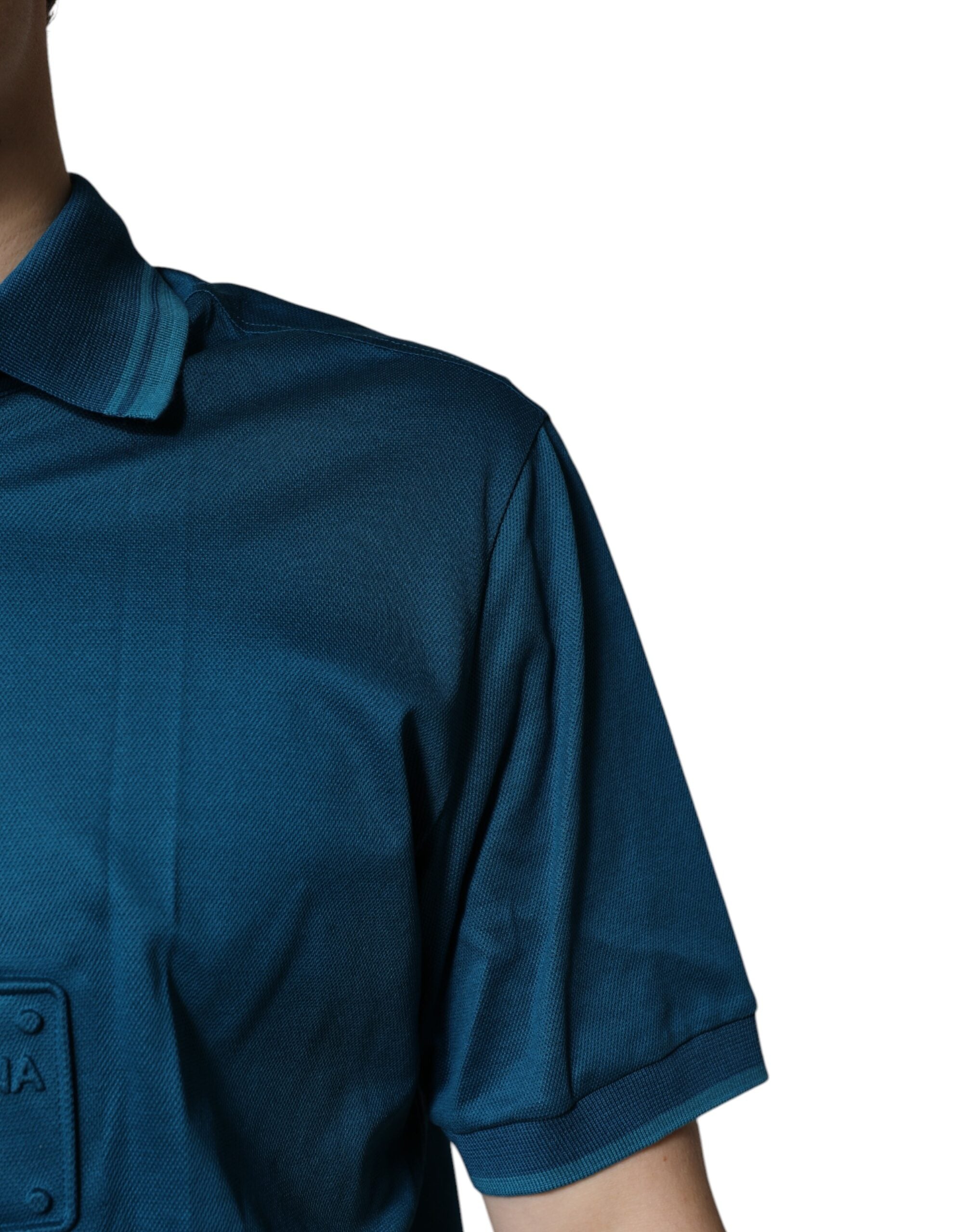 Dolce & Gabbana Blue Logo Cotton Men Polo Shirt Men's T-shirt