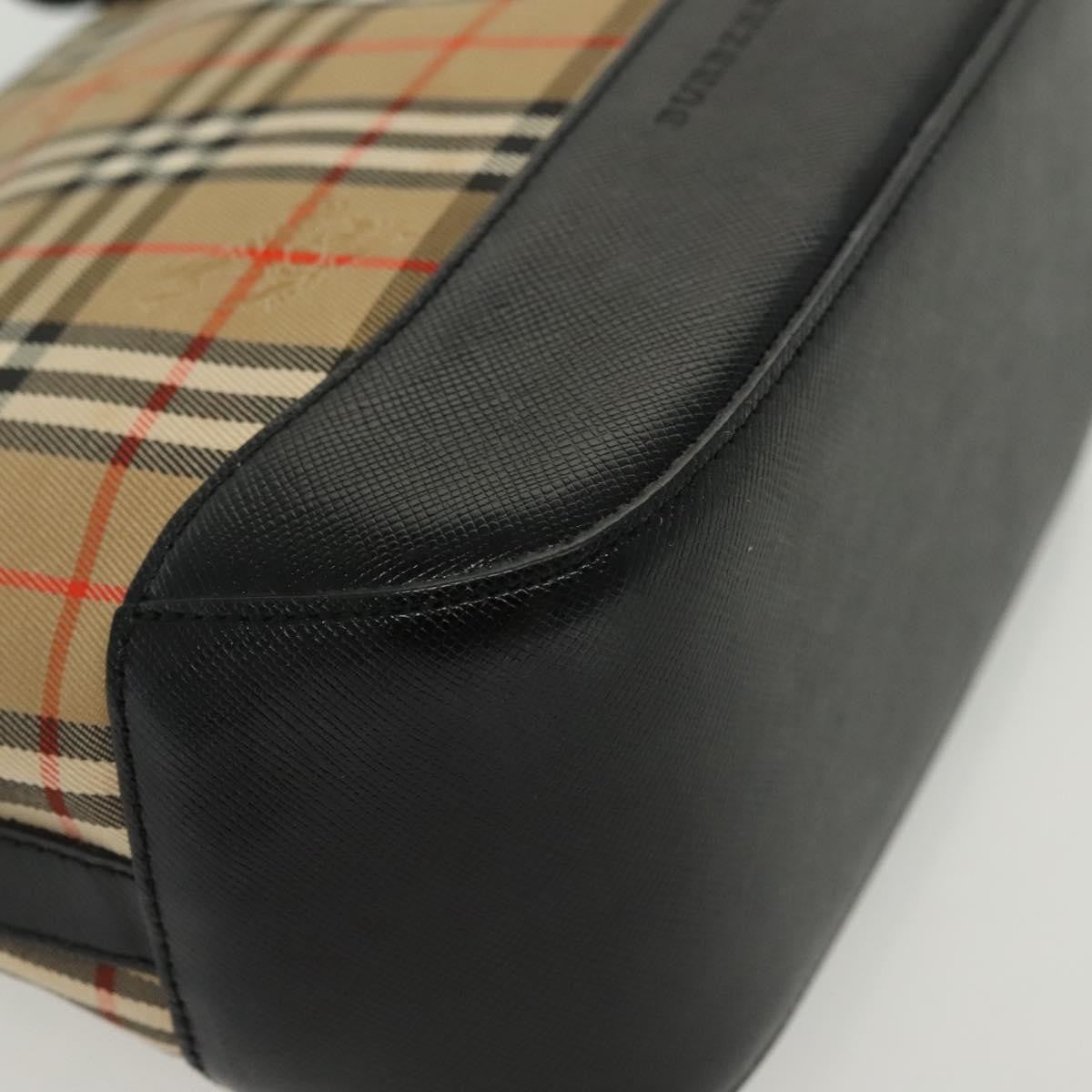 Burberry Nova Check Pattern Beige Canvas Bag (Pre-Owned)
