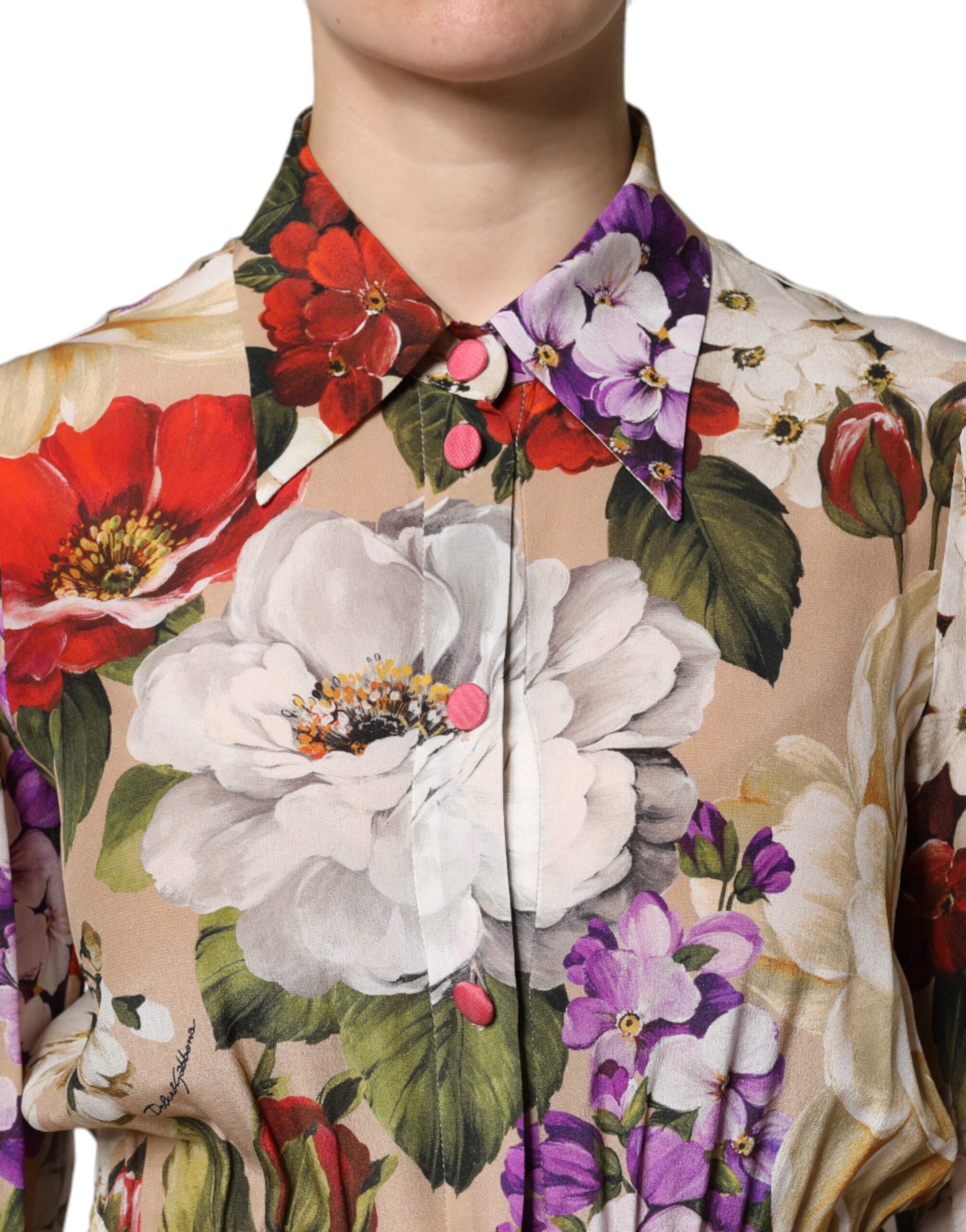 Dolce & Gabbana Multicolor Floral Wide Leg Jumpsuit Women's Dress