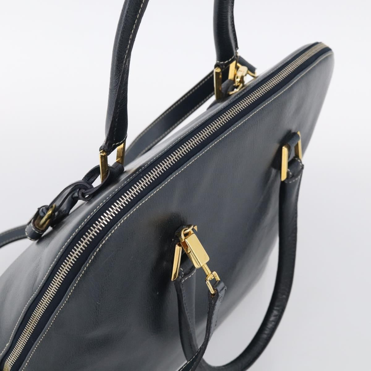 Salvatore Ferragamo Top Handle Leather Navy Leather Crossbody Bag Bag (Pre-Owned)