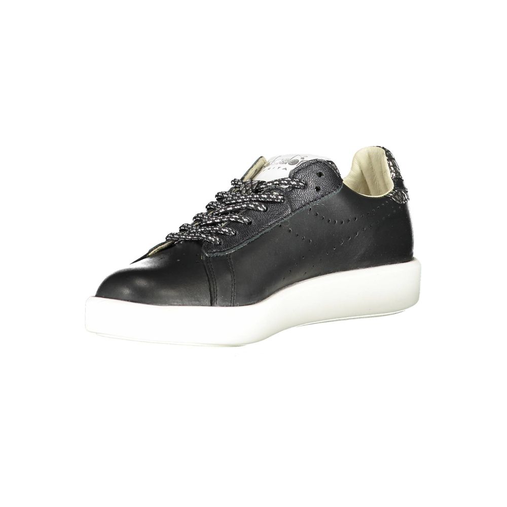Diadora Black Leather Women Women's Sneaker