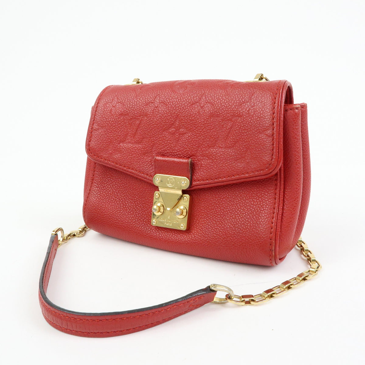Louis Vuitton Saint Germain Monogram Empreinte Leather Red Leather Handbag (Pre-Owned)