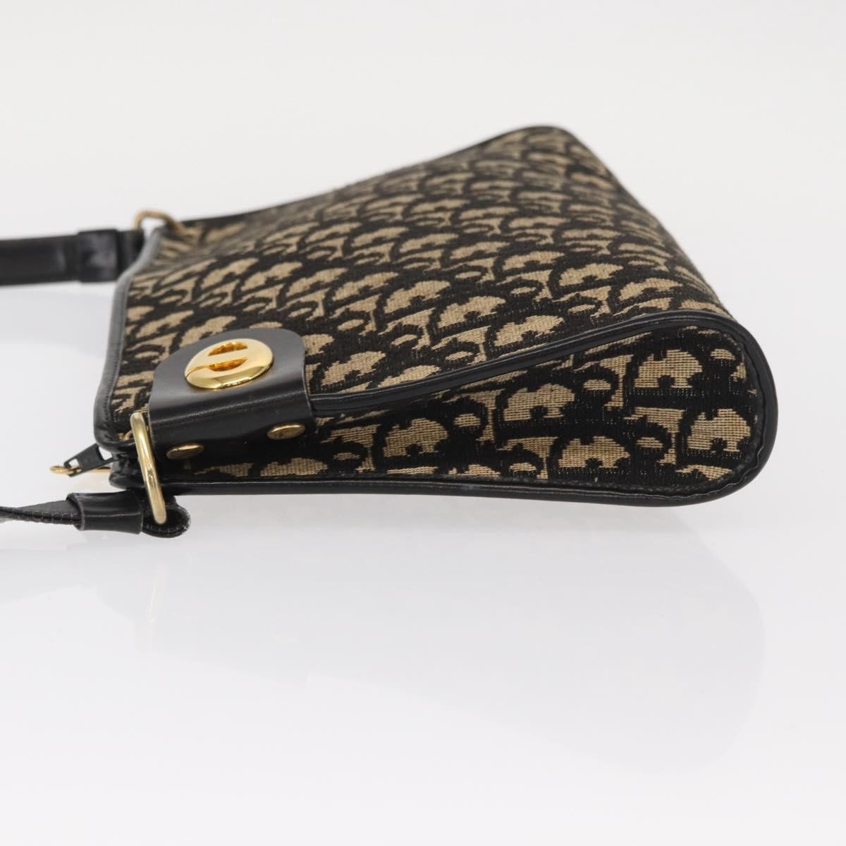 Christian Dior Vintage Cd Trotter Canvas Black Canvas Shoulder Bag Bag (Pre-Owned)
