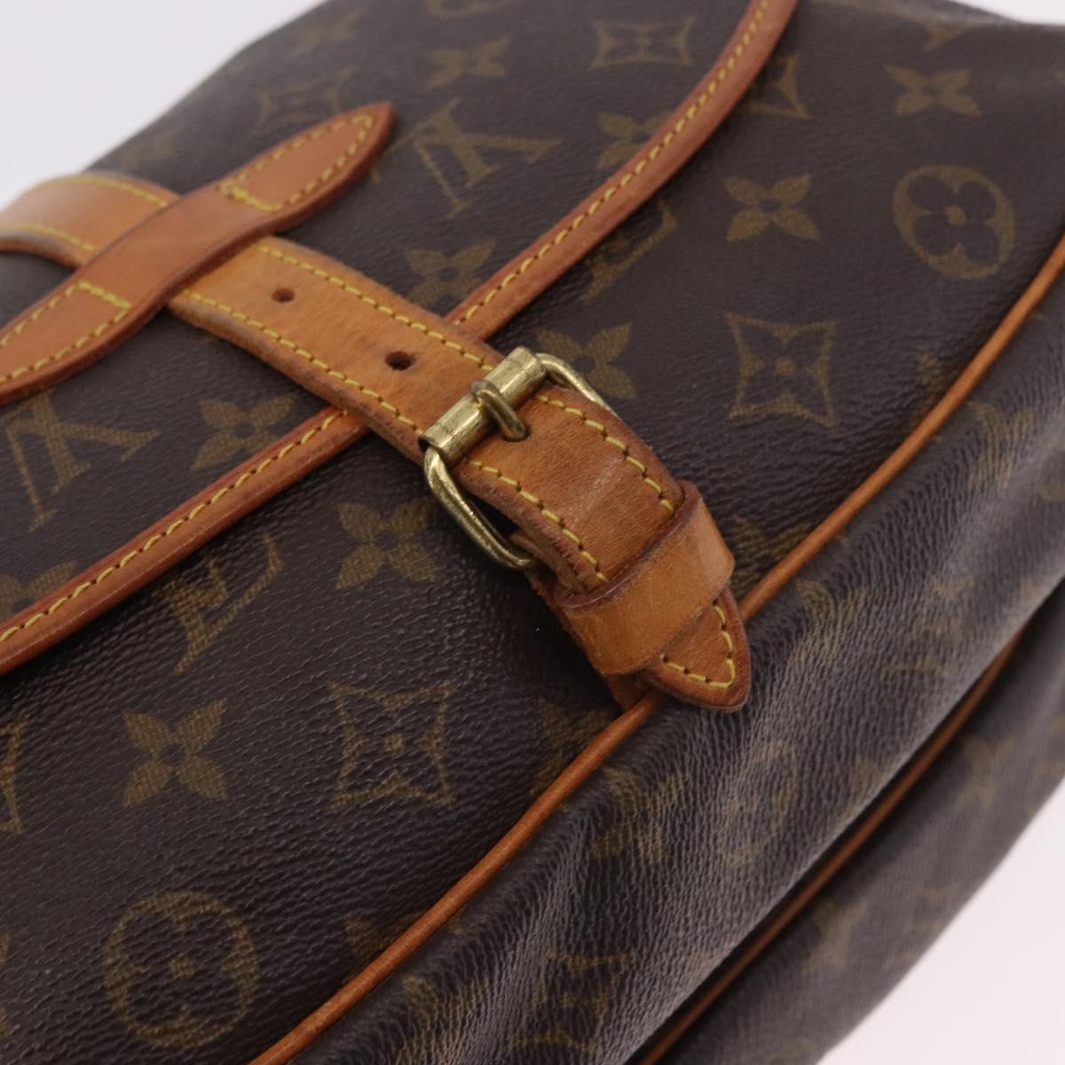 Louis Vuitton Saumur Monogram Canvas Brown Canvas Shoulder Bag Bag (Pre-Owned)