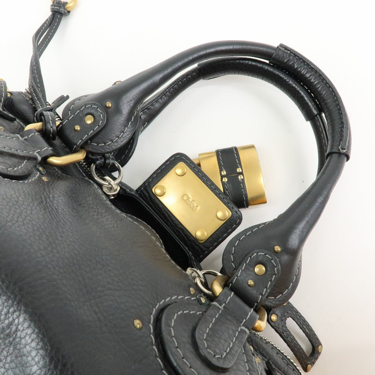 Chloe Paddington Body Leather Black Leather Handbag (Pre-Owned)