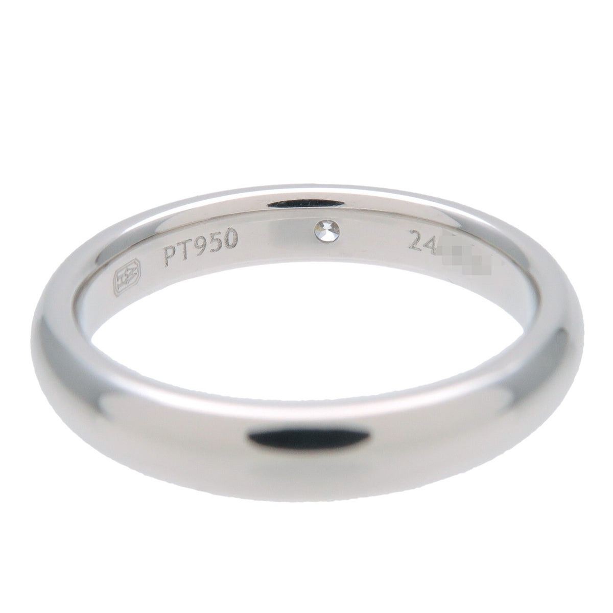 Harry Winston Single Diamond Band Platinum With Diamond Silver Platinum Ring Jewelry (Pre-Owned)