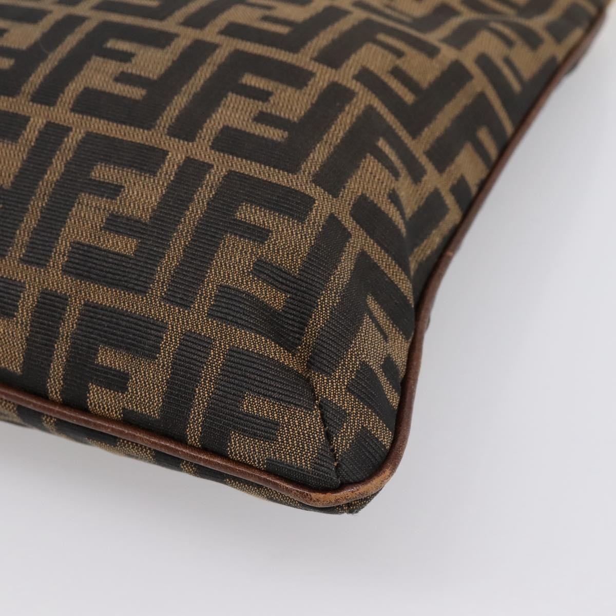 Fendi Shoulder Bag Zucca Brown Canvas Shoulder Bag Bag (Pre-Owned)