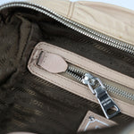 Prada Gaufre Beige Leather Handbag (Pre-Owned)