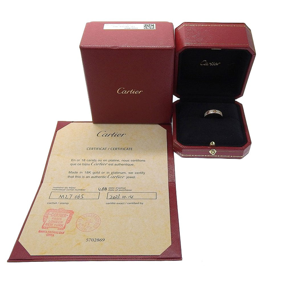 Cartier Love Wedding Band Pave Diamonds 18K Yellow Gold And Diamonds Gold Pink_Gold Ring Jewelry (Pre-Owned)