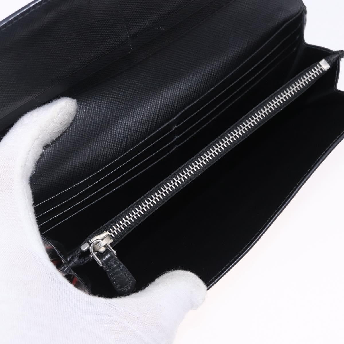 Prada Saffiano Leather Black Leather Wallets Accessory (Pre-Owned)