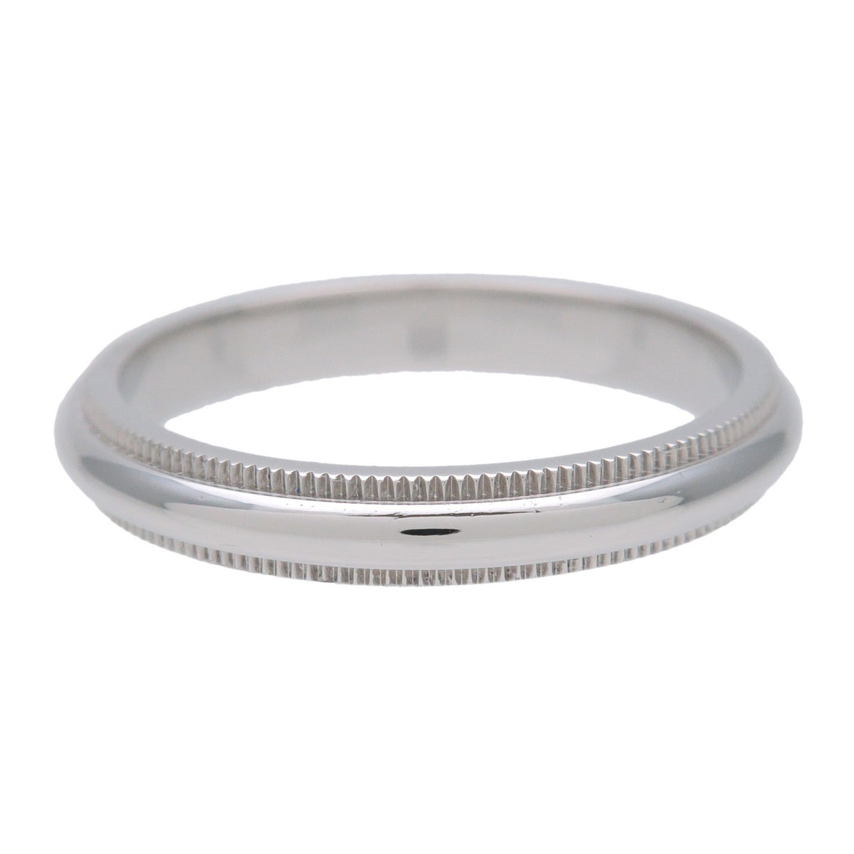 Tiffany & Co. Classic Milgrain Band Platinum Silver Platinum Ring Jewelry (Pre-Owned)