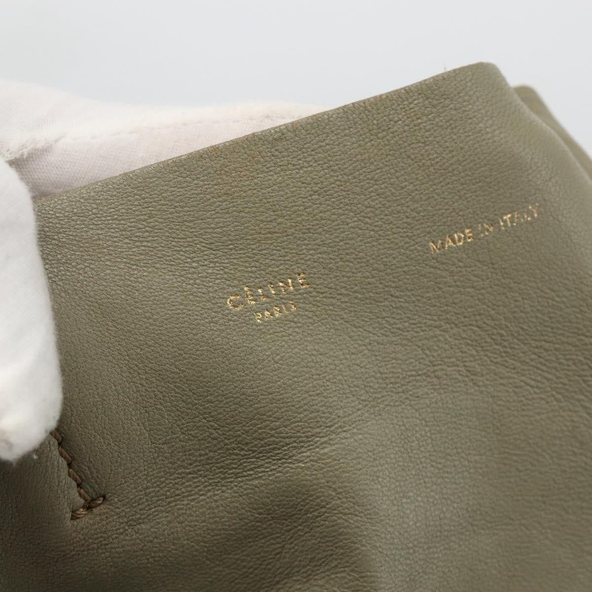 Celine Vertical Bi-Cabas Tote Leather Beige Leather Tote Bag Bag (Pre-Owned)
