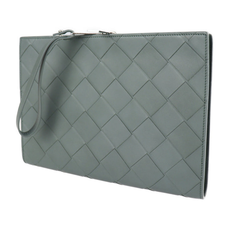 Bottega Veneta Intrecciato Grey Leather Handbag (Pre-Owned)