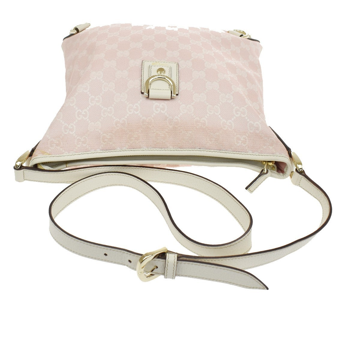 Gucci Abbey D-Ring Messenger Gg Canvas Pink Canvas Handbag (Pre-Owned)
