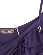 John Galliano Elegant Purple Jersey Cocktail Women's Dress