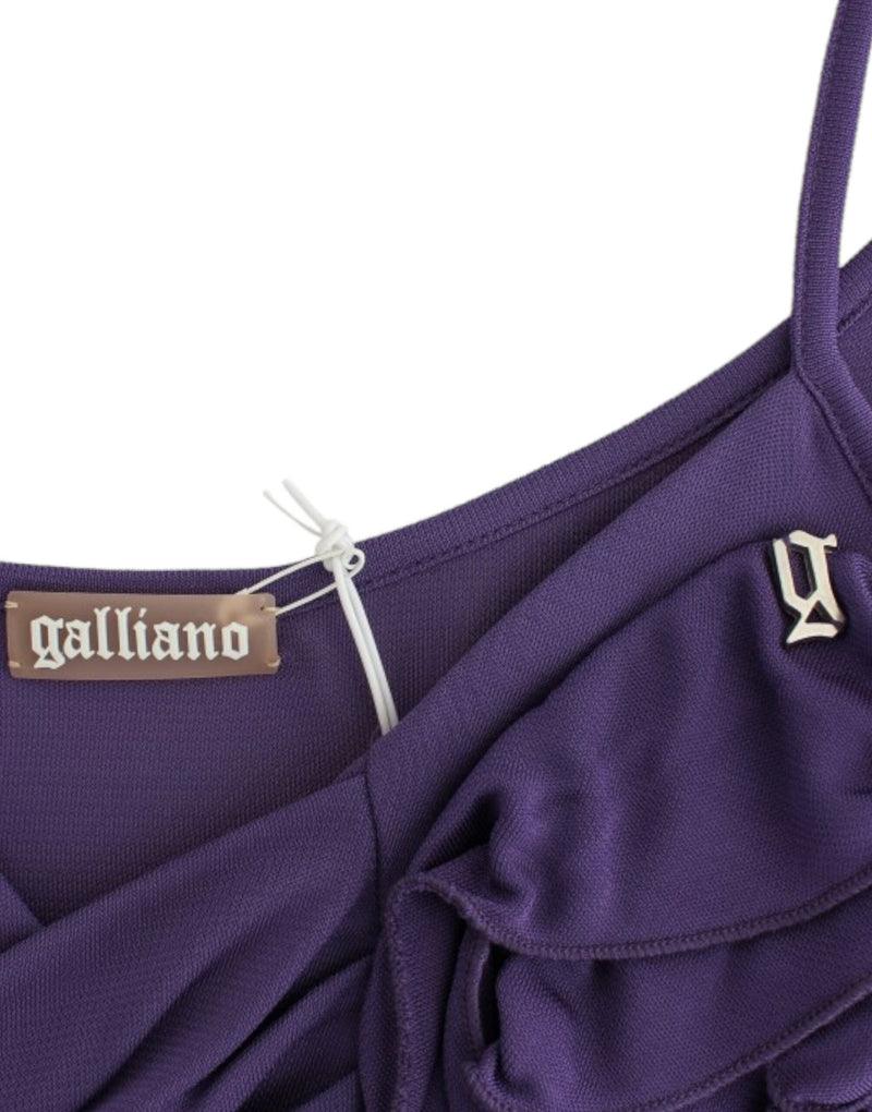 John Galliano Elegant Purple Jersey Cocktail Women's Dress