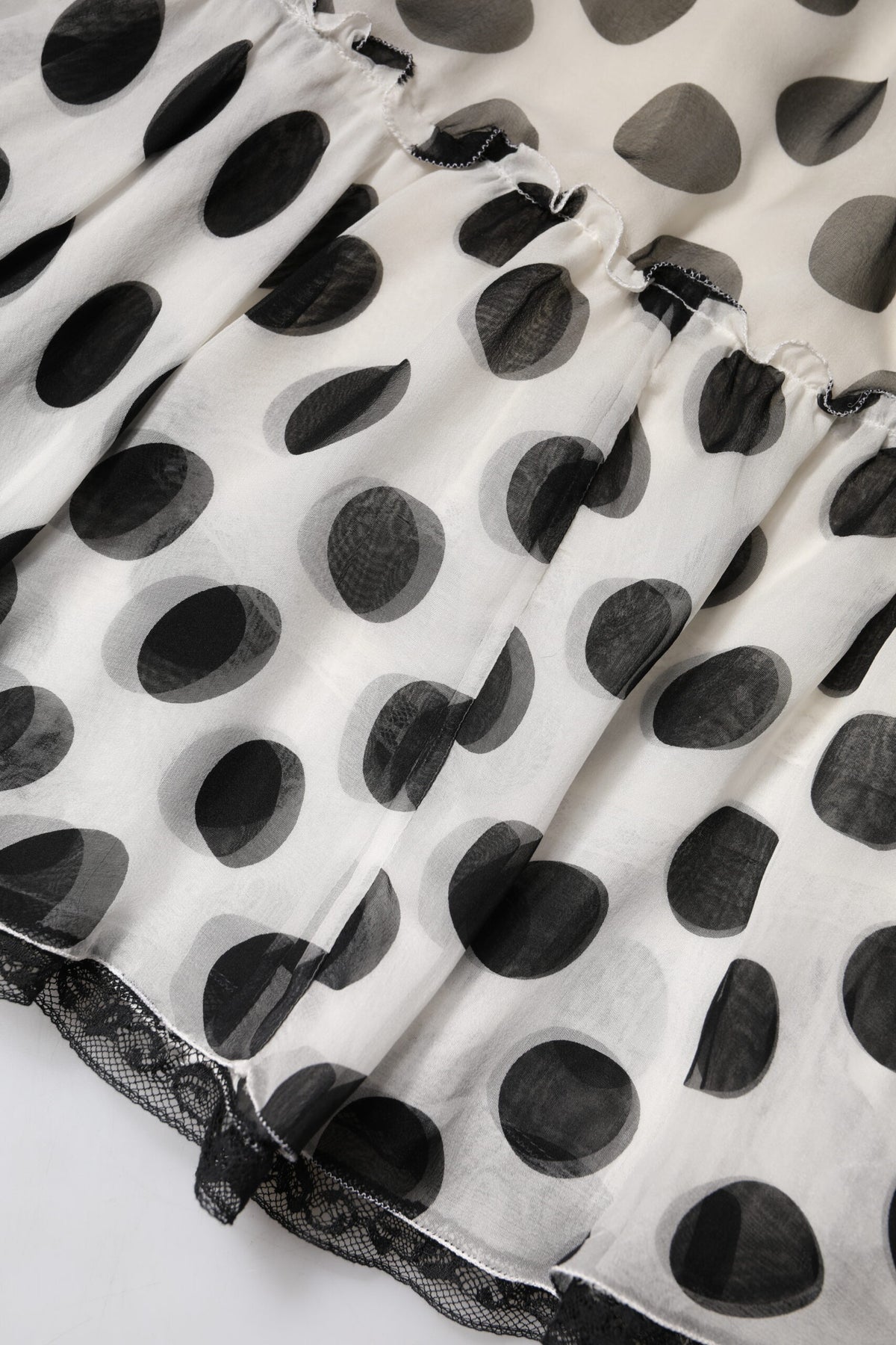 Dolce & Gabbana White Black Polka Dots Knee Length Women's Skirt