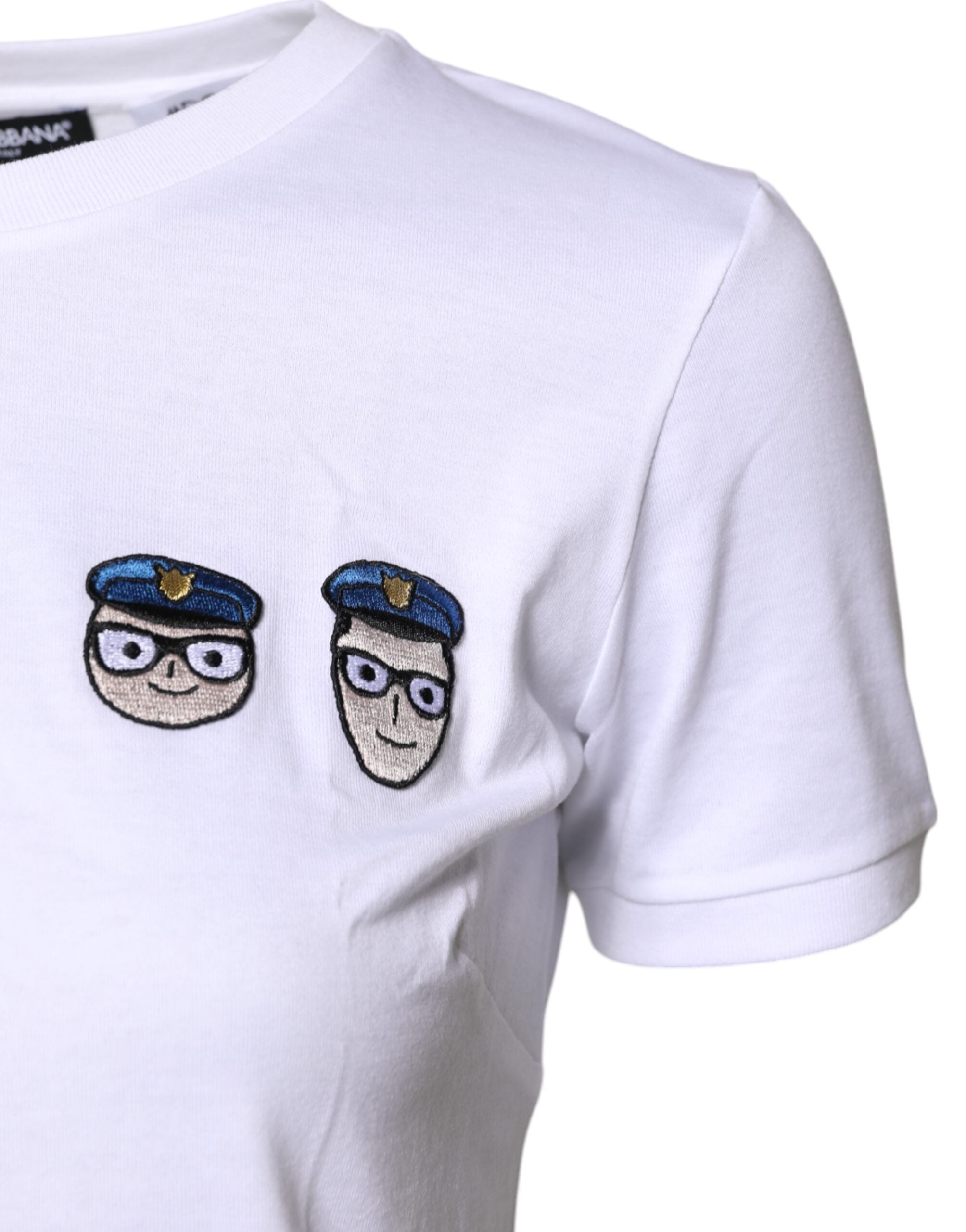 Dolce & Gabbana White #DGFamily Cotton Crew Neck Women's T-shirt