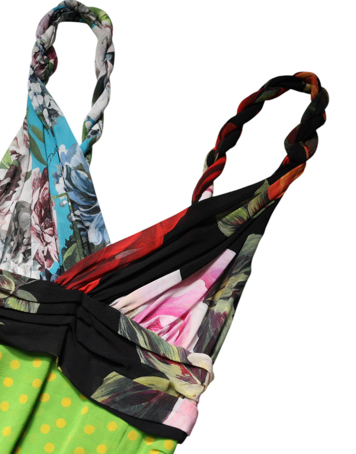 Dolce & Gabbana Multicolor Floral Patchwork Fitted Mini Women's Dress