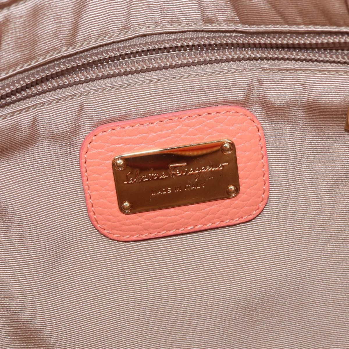 Salvatore Ferragamo Gancini Leather Pink Leather Handbag (Pre-Owned)