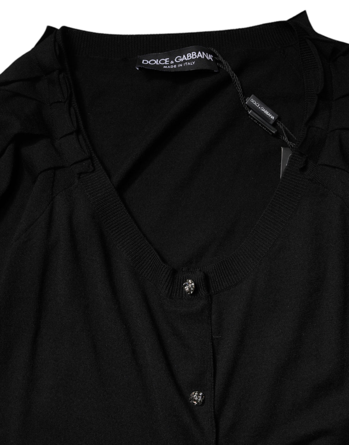 Dolce & Gabbana Black Button Down Short Sleeve Blouse Women's Top